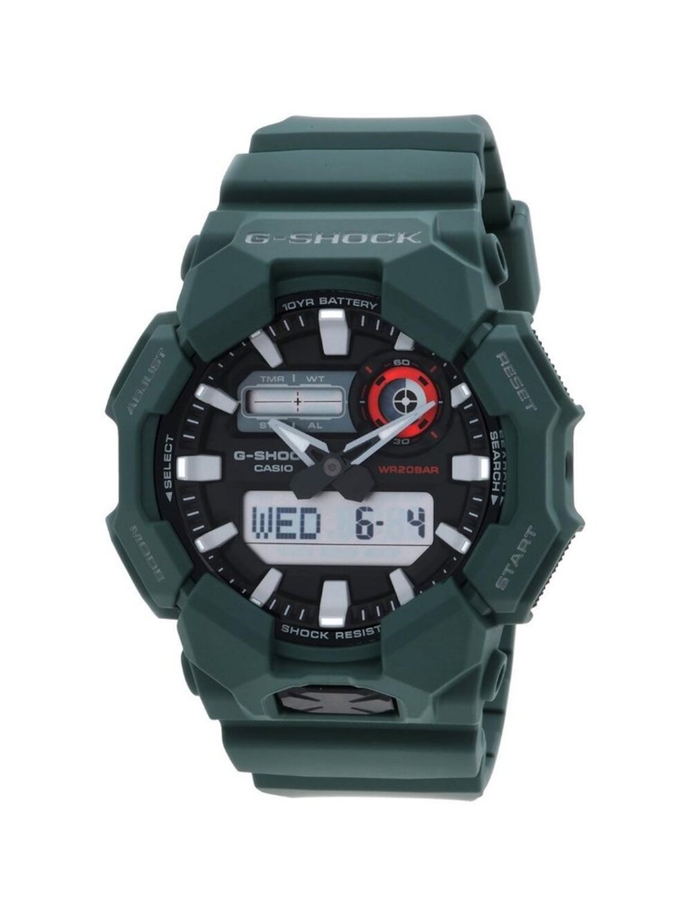 NWT Casio G-Shock Alarm World Time Quartz Analog-Digital Black Dial Men's Watch